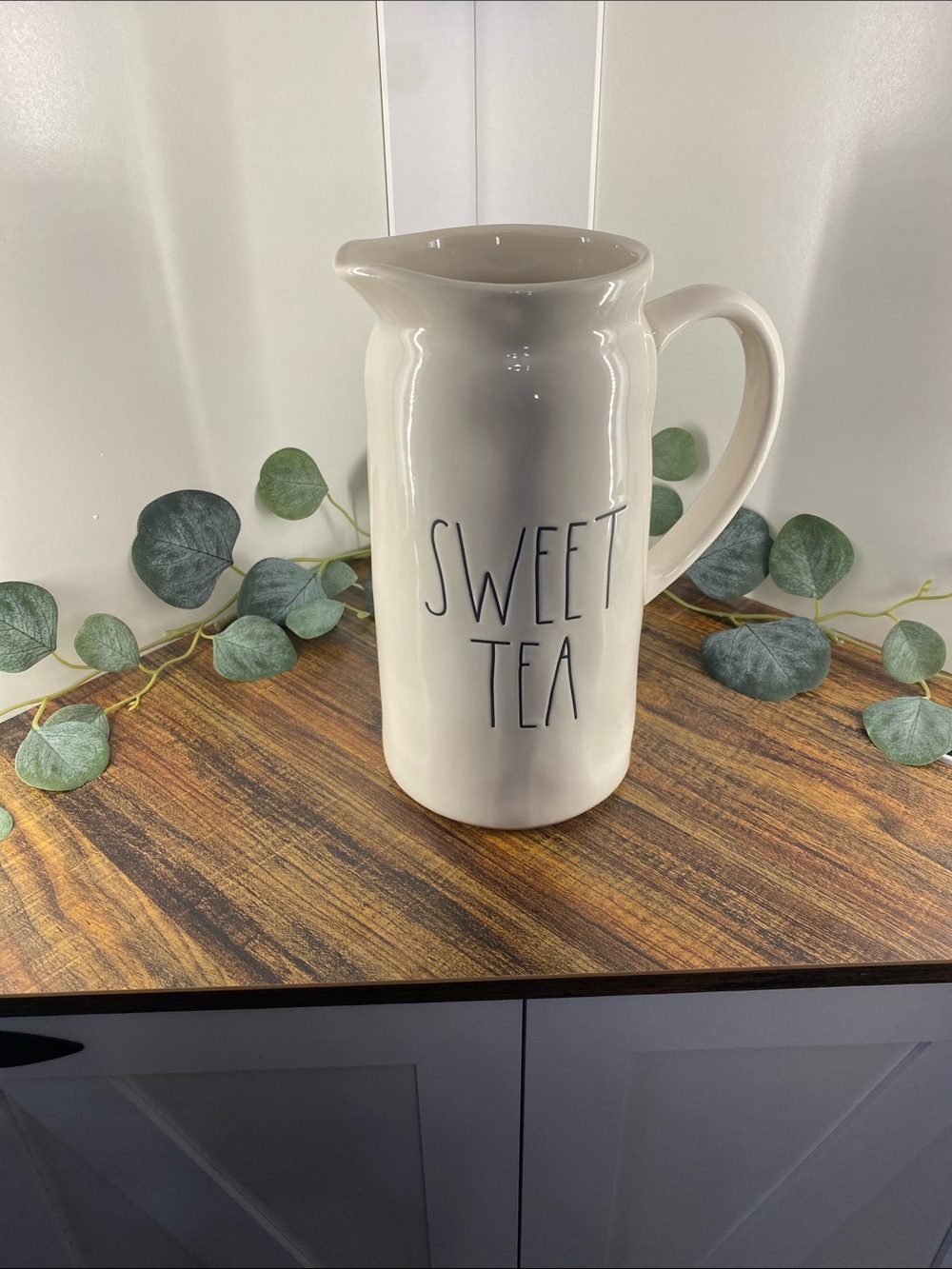 Rae Dunn Sweet Tea Ceramic Pitcher - White